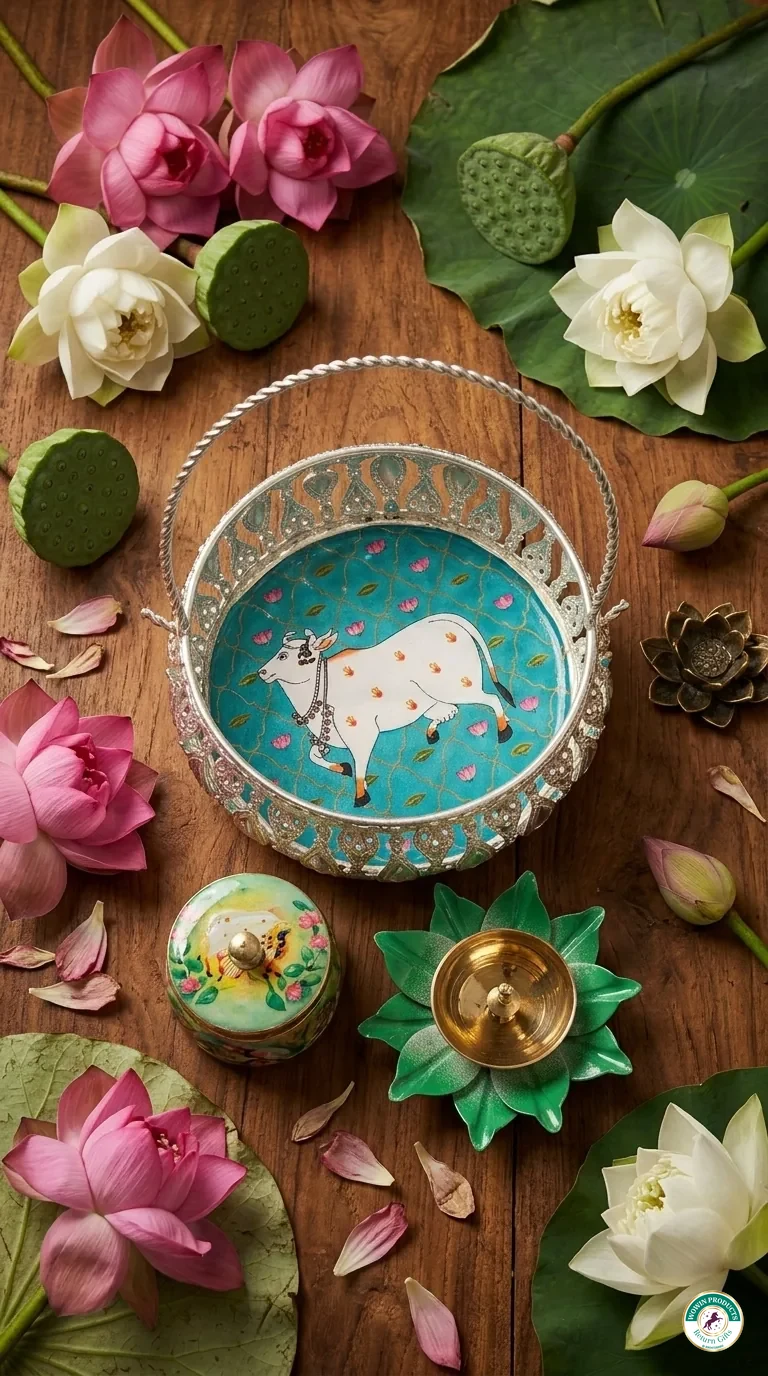 Pichwai lotus jars Seemantham return gift