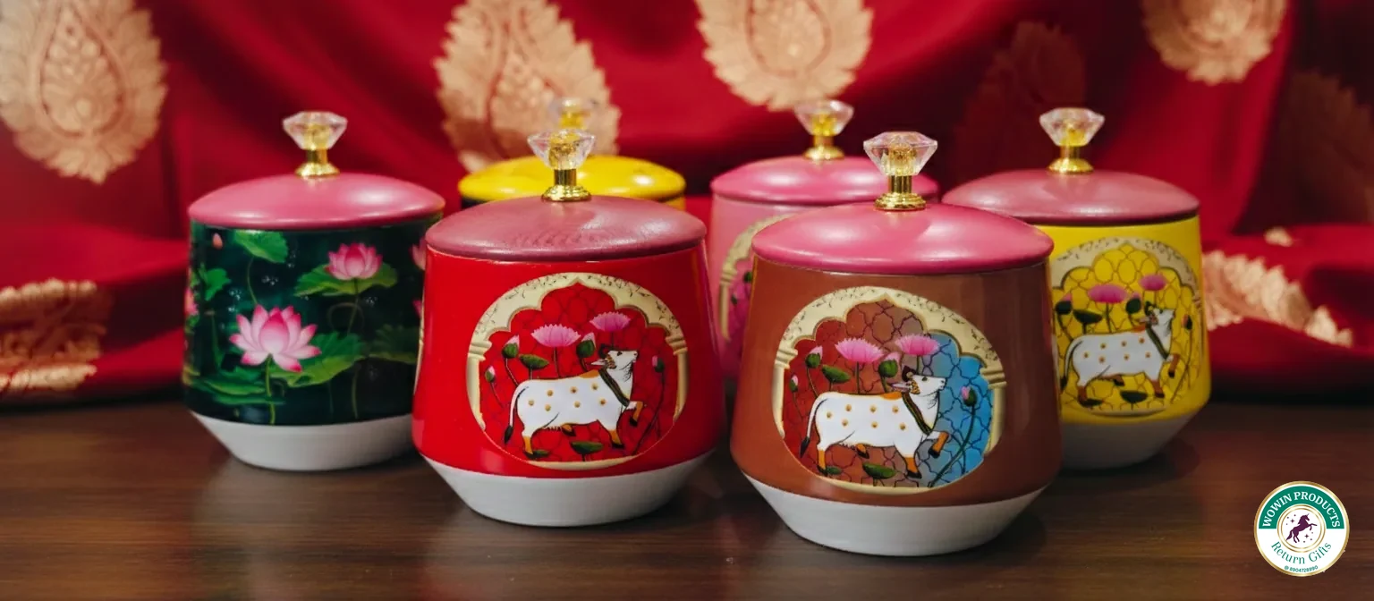 Pichwai chakri boxes small size return gift