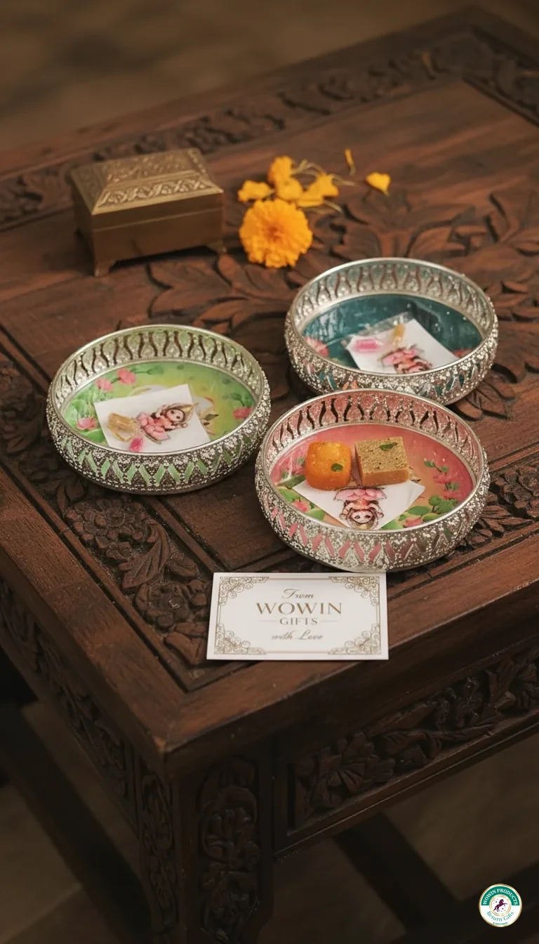 Custom photo jar half saree return gift