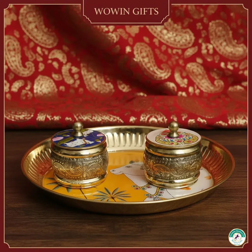 Brass plates return gifts housewarming